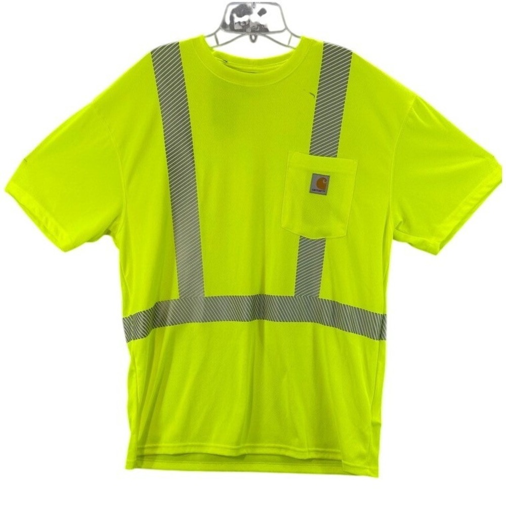 Carhartt High Visibility T-Shirt Mens L Brite Lime Reflective Force TK0495-M